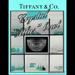TIFFANY & CO. CRYSTAL ATLAS BOWL 10” ROUND 5.11 HIGH ROMAN NUMERAL PATTERN
